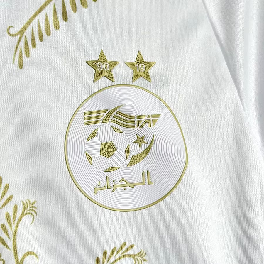 Maillot Football Édition Spéciale Algérie Blanc & Or 2025