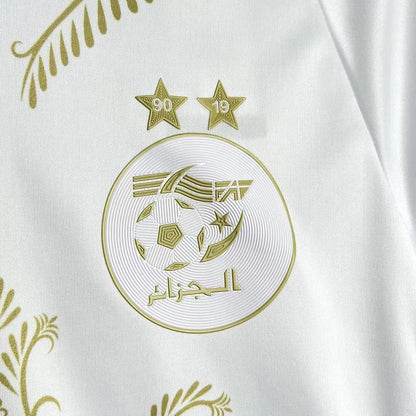 Maillot Football Édition Spéciale Algérie Blanc & Or 2025