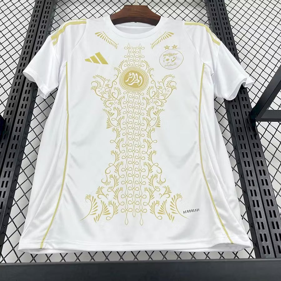 Maillot Football Édition Spéciale Algérie Blanc & Or 2025